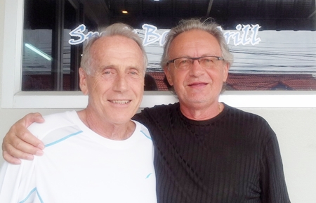 Dale Murphy, left, with Johann Eschmann.